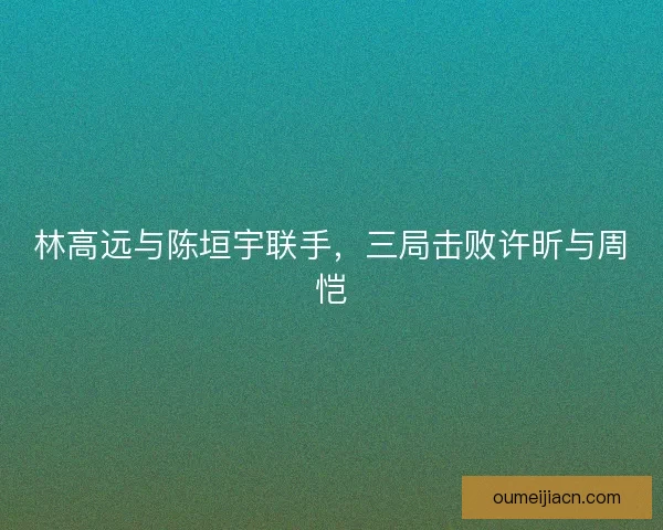 林高远与陈垣宇联手，三局击败许昕与周恺