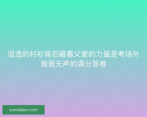 湿透的衬衫背后藏着父爱的力量是考场外爸爸无声的满分答卷