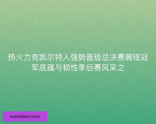 热火力克凯尔特人强势晋级总决赛展现冠军底蕴与韧性季后赛风采之